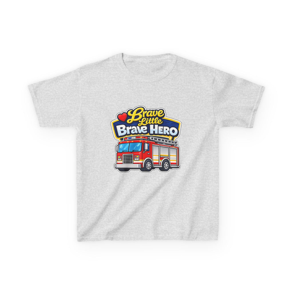Kids Tee — "Brave Little Brave Hero" Firetruck Graphic