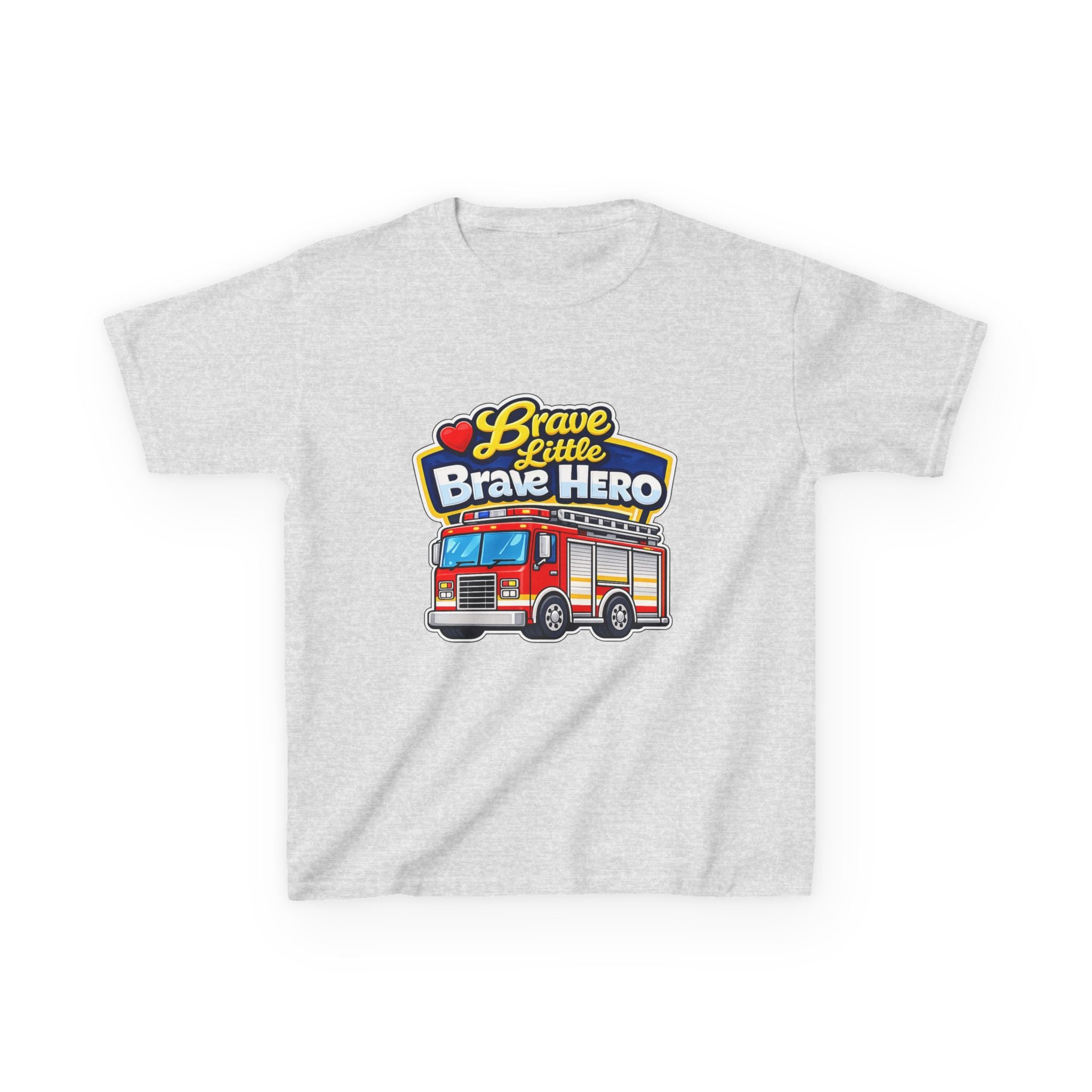 Kids Tee — "Brave Little Brave Hero" Firetruck Graphic