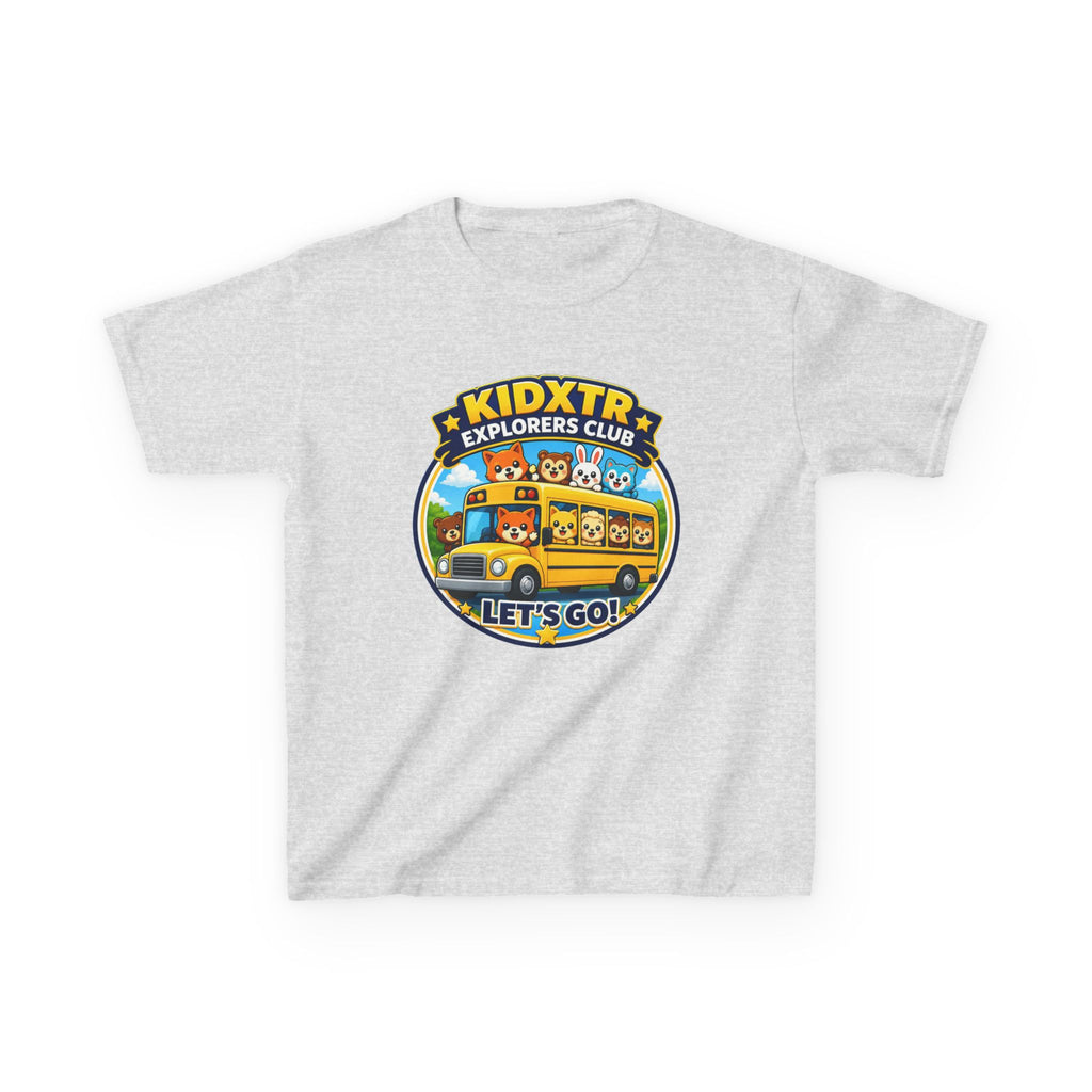 Kids School T-Shirt — 'Let’s Go!' KIDXTR Explorers Club Bus Graphic Tee