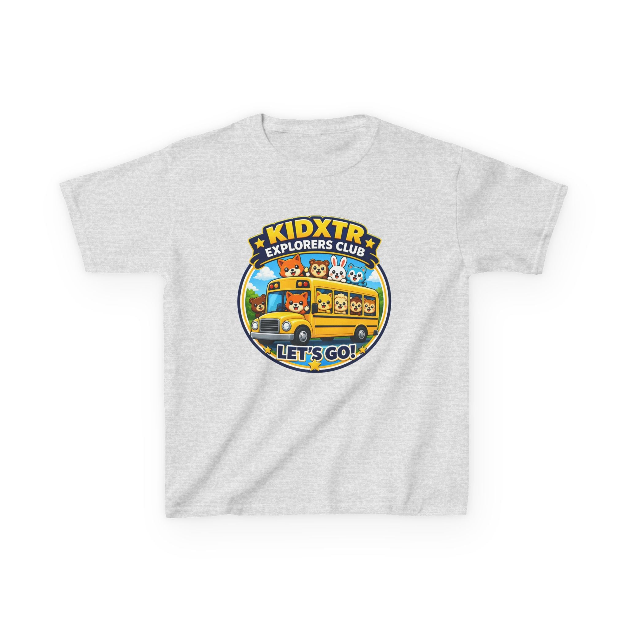 Kids School T-Shirt — 'Let’s Go!' KIDXTR Explorers Club Bus Graphic Tee