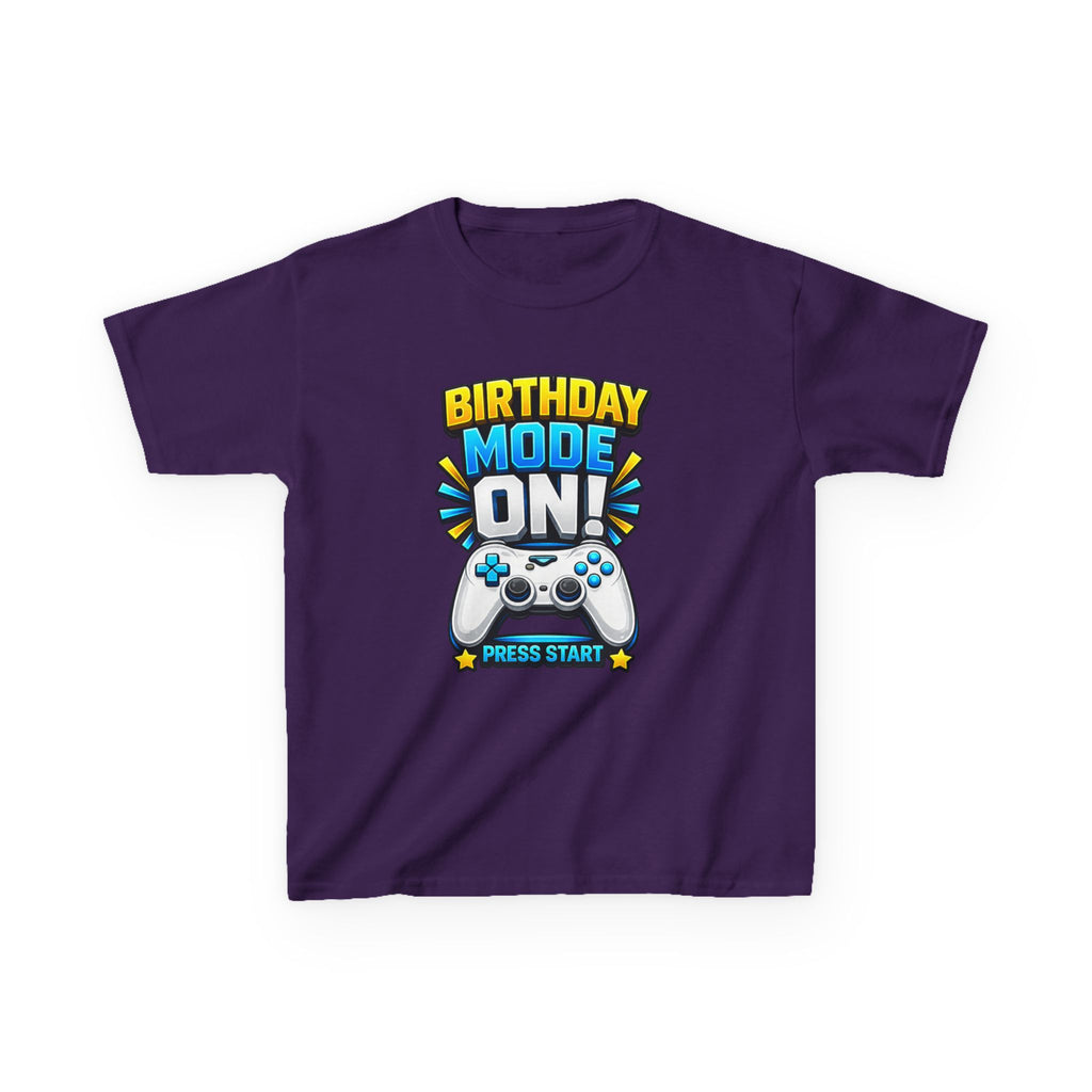 Kids Birthday T-Shirt — 'Birthday Mode On' Gamer Controller Graphic Tee