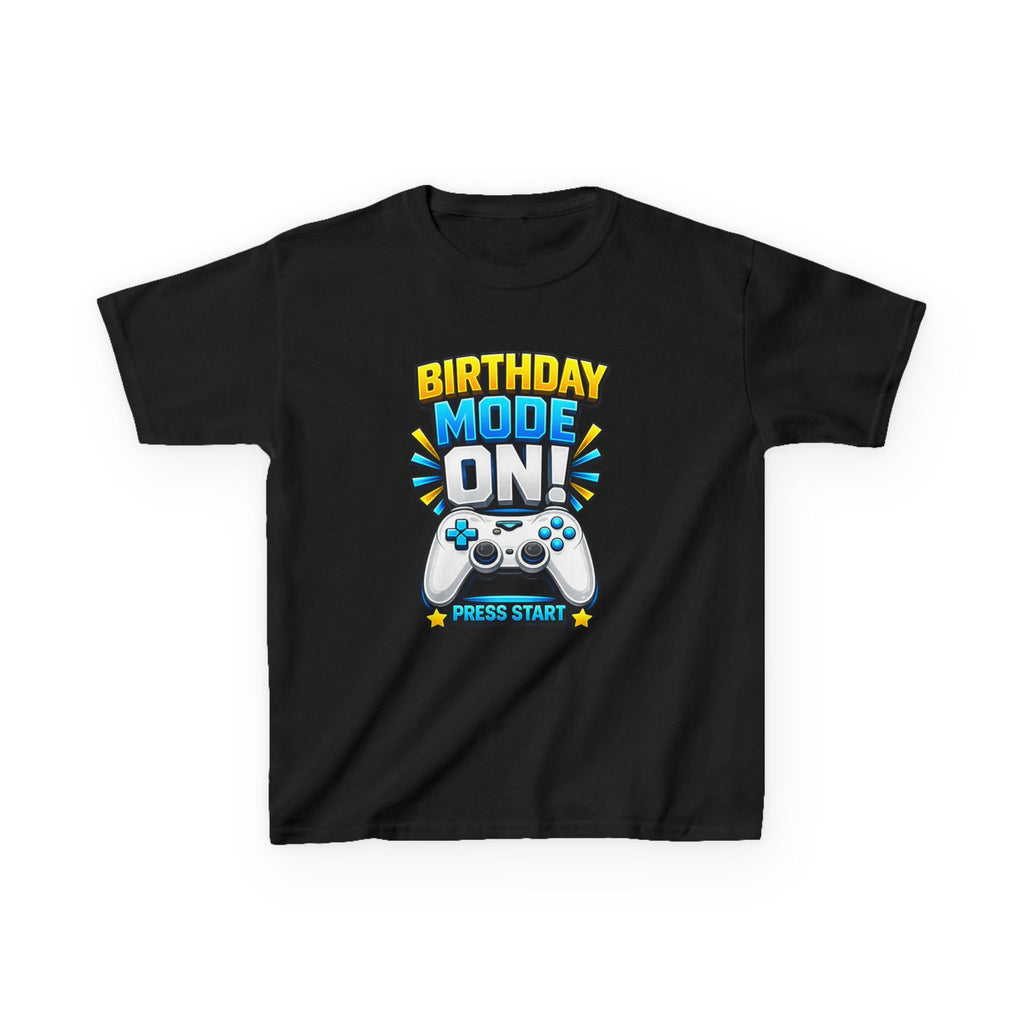 Kids Birthday T-Shirt — 'Birthday Mode On' Gamer Controller Graphic Tee