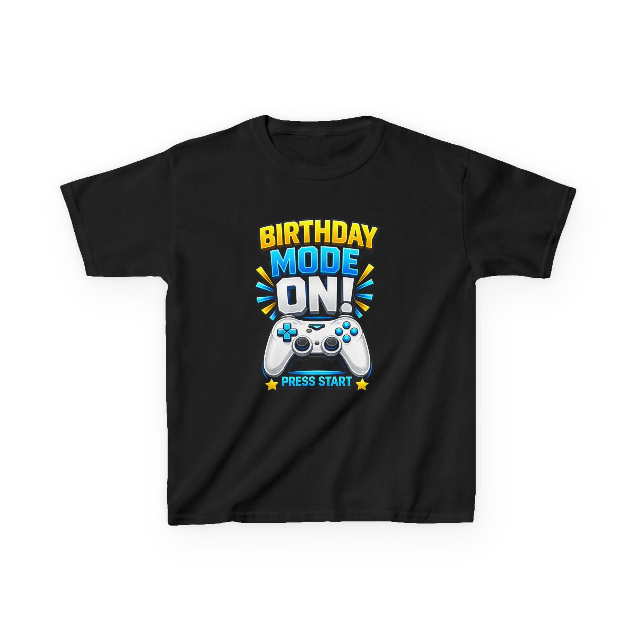 Kids Birthday T-Shirt — 'Birthday Mode On' Gamer Controller Graphic Tee