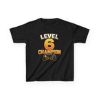 Kids Birthday Gaming T-Shirt — 'Level 6 Champion' Game Controller Graphic Tee