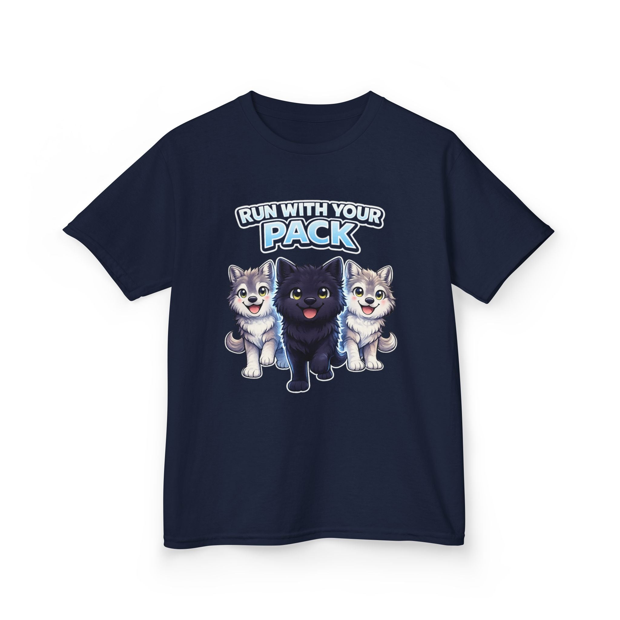 Kids Husky T-Shirt – Run With Your Pack Graphic Tee