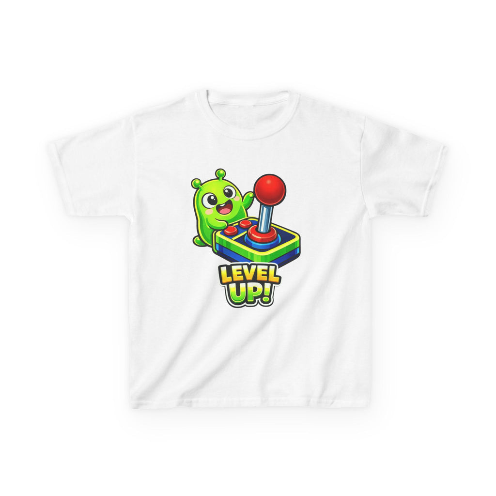 Kids Gaming T-Shirt — 'Level Up!' Gamer Alien Graphic Tee