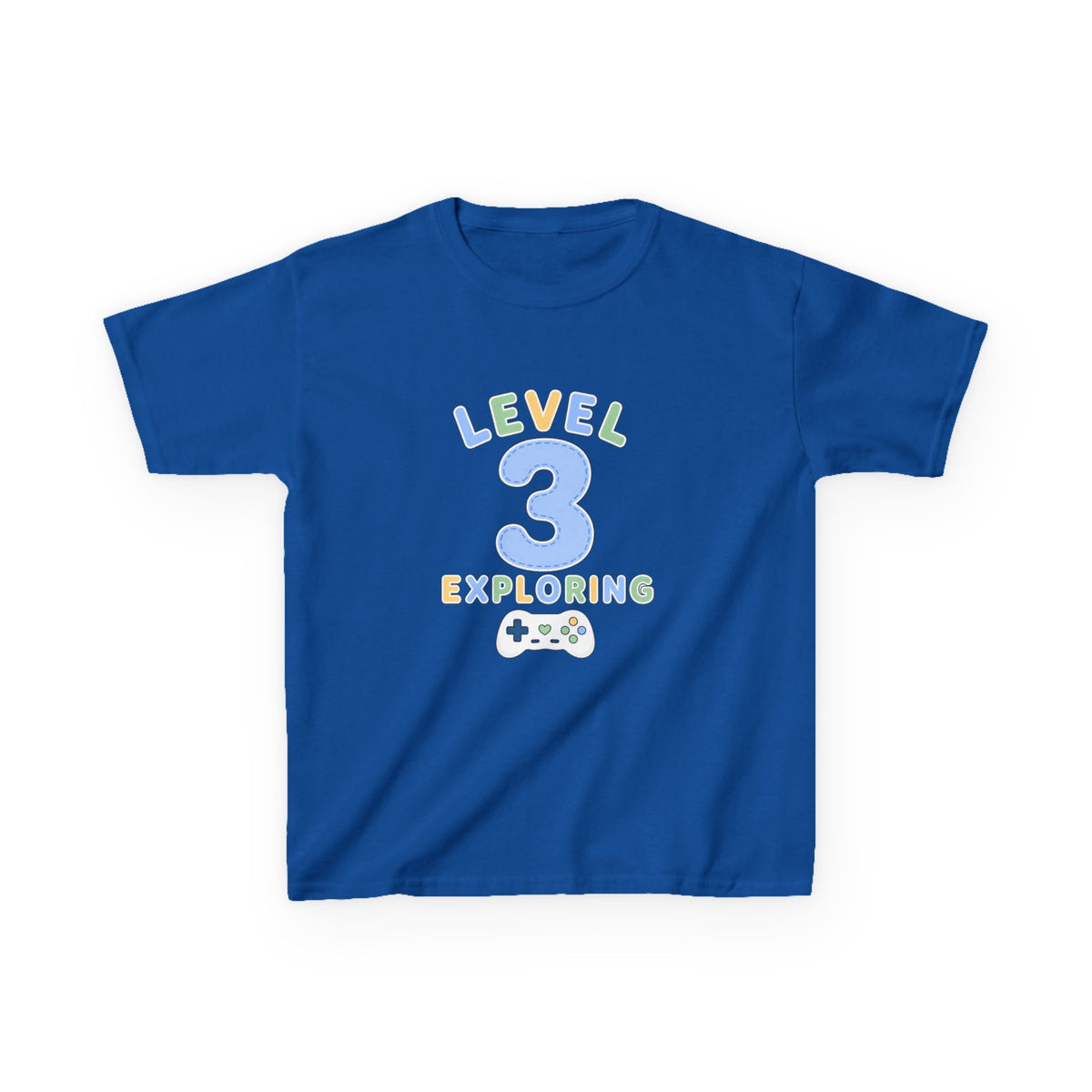 Kids Birthday Gaming T-Shirt — 'Level 3 Exploring' Gamer Graphic Tee
