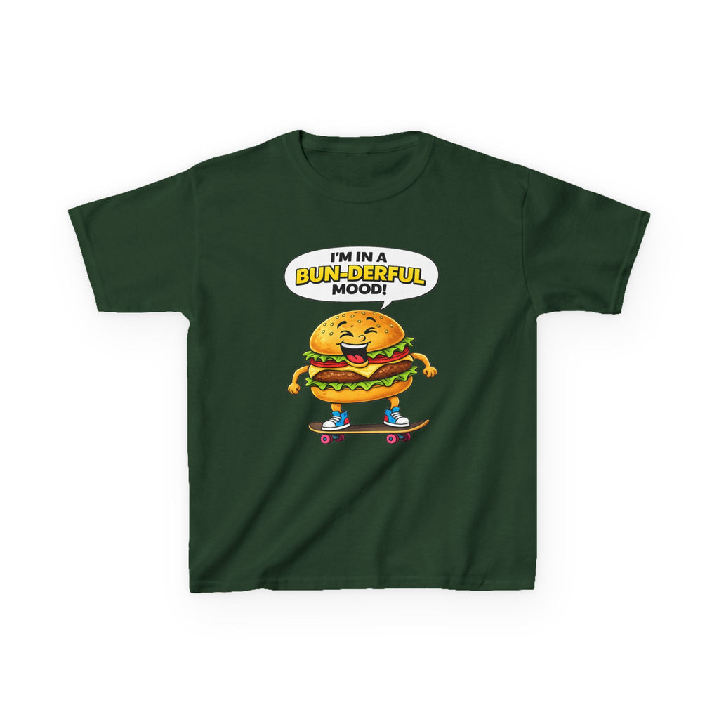 Kids Burger T-Shirt — 'Bun-derful Mood' Skateboard Graphic Tee