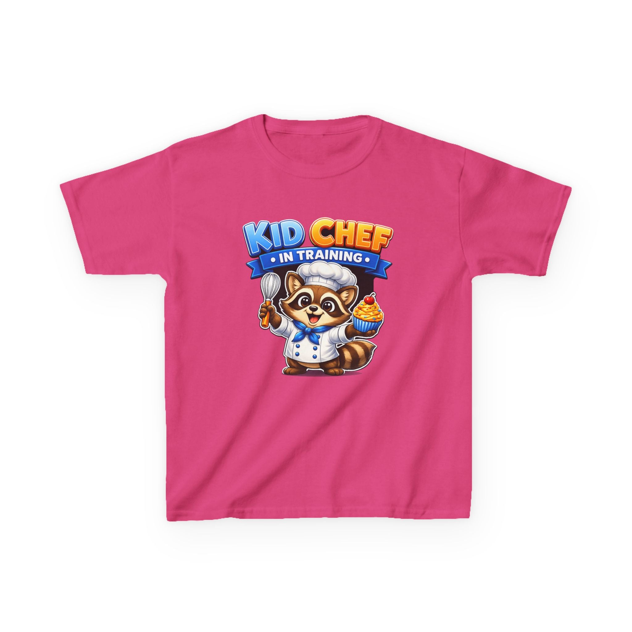 Kids Chef T-Shirt — 'Kid Chef in Training' Raccoon Cooking Graphic Tee