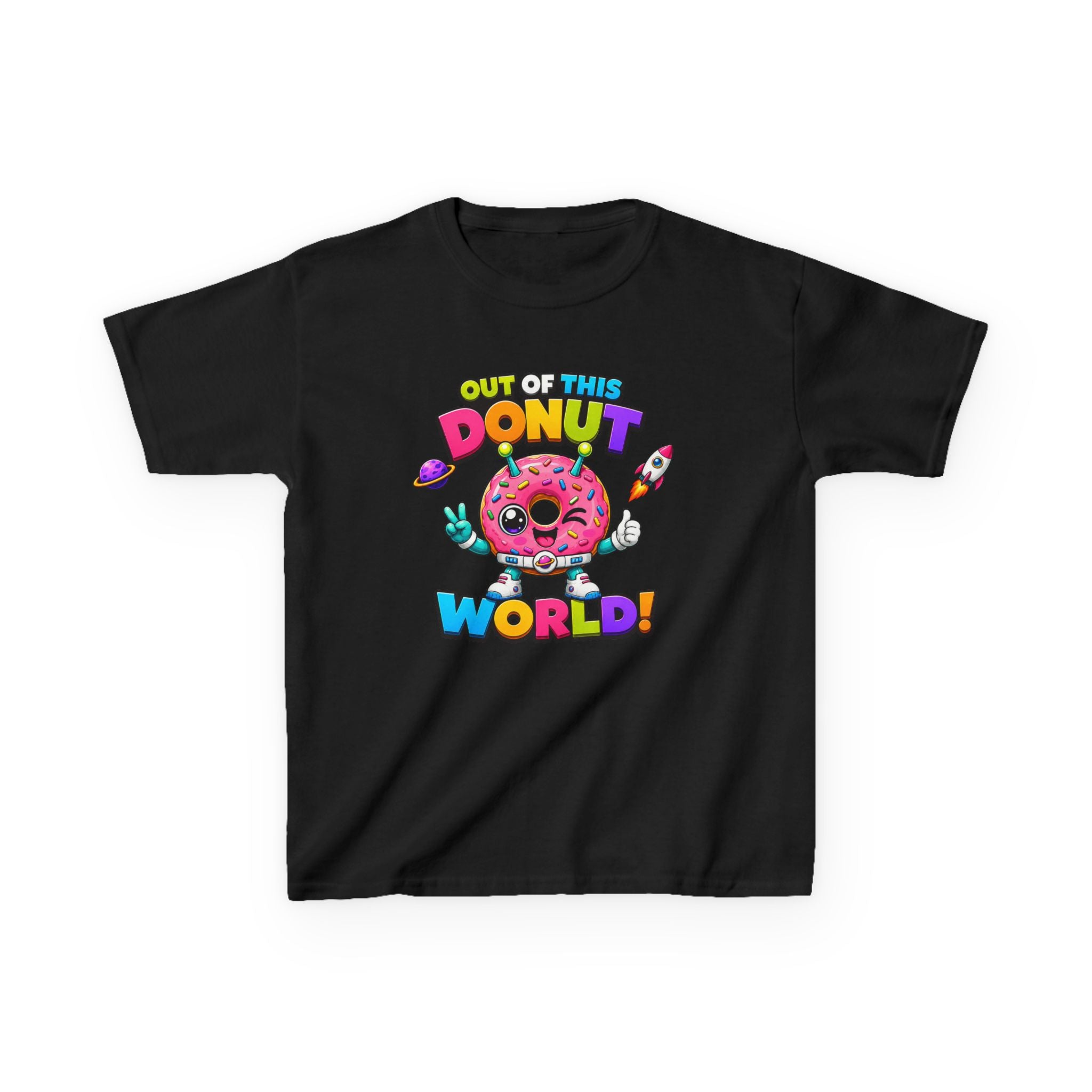 Kids Donut T-Shirt — 'Out of This Donut World!' Cute Space Donut Graphic Tee