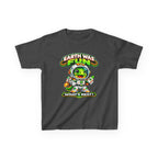 Kidxtr™ Kids Space T-Shirt — 'Earth Was Fun, What’s Next?' Cosmic Dino Graphic Tee