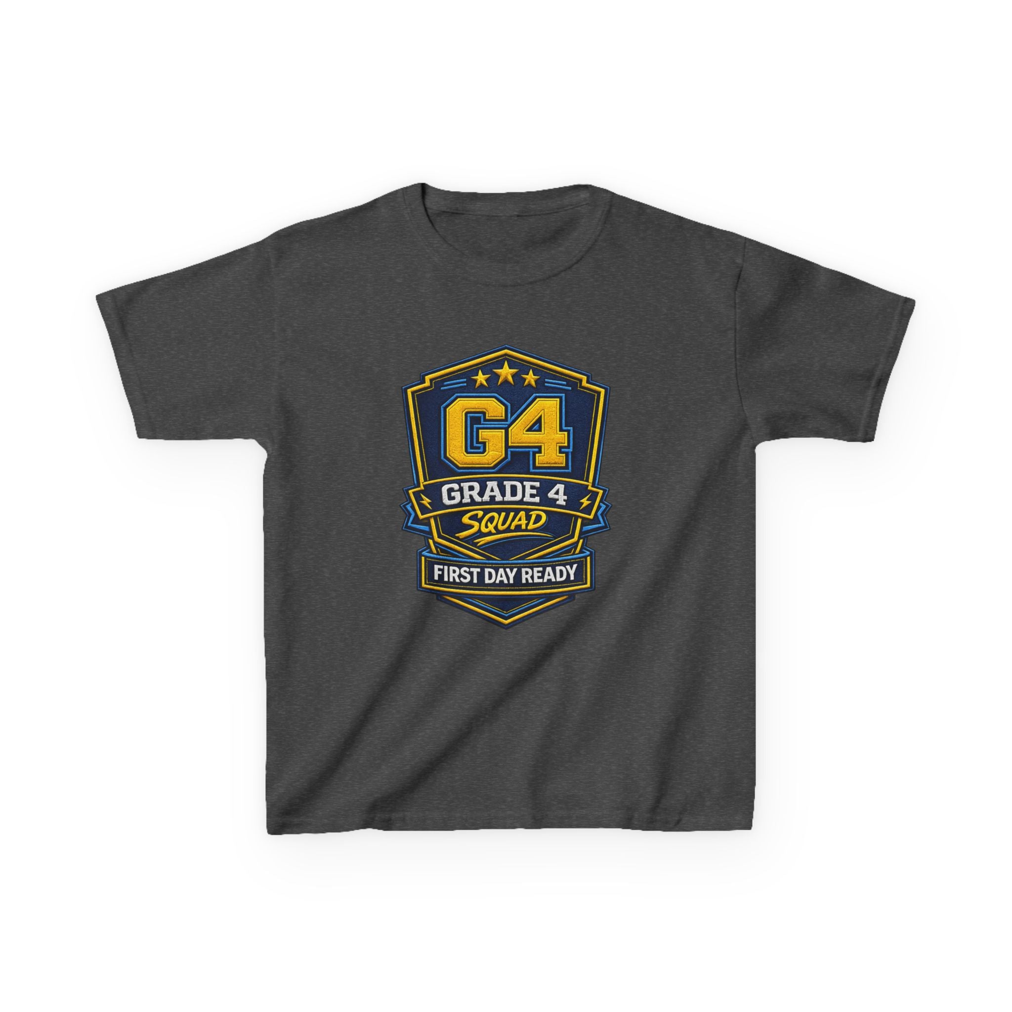 Kids Grade 4 T-Shirt — 'G4 Squad' First Day Ready Back-to-School Graphic Tee