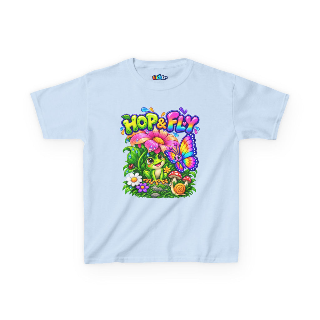 Kidxtr™ Kids Frog T-Shirt — 'Hop & Fly' Frog & Butterfly Graphic Tee