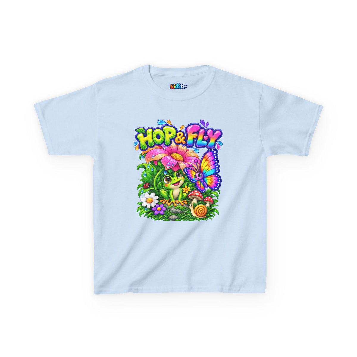 Kidxtr™ Kids Frog T-Shirt — 'Hop & Fly' Frog & Butterfly Graphic Tee