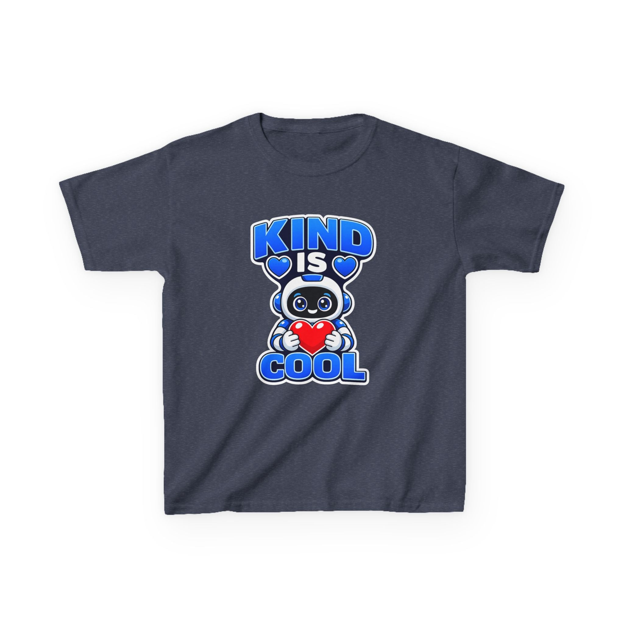 Kids Robot T-Shirt — 'Kind Is Cool' Heart Graphic Tee