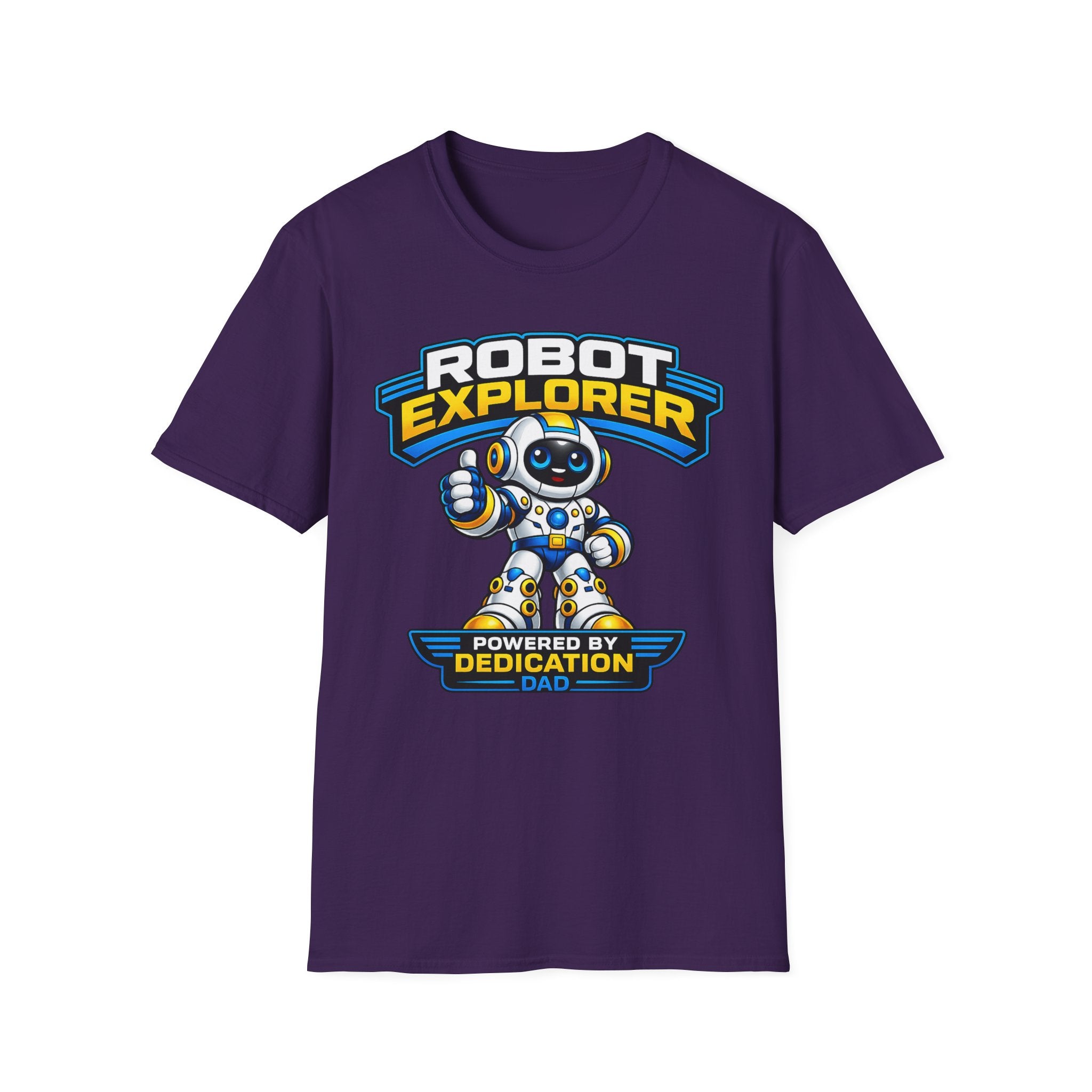 Copy of Robot Explorer T-Shirt — Cute Cartoon Robot Graphic Tee ("Powered by Dedication")