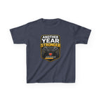 Kids Birthday T-Shirt — 'Another Year Stronger' +10 XP Level Up Graphic Tee