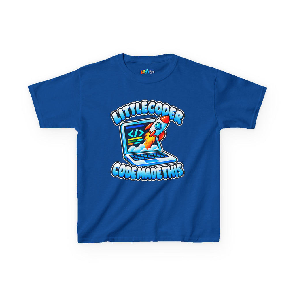 Kidxtr™ Kids Coder T-Shirt — 'Code Made This' Little Coder Tech Graphic Tee