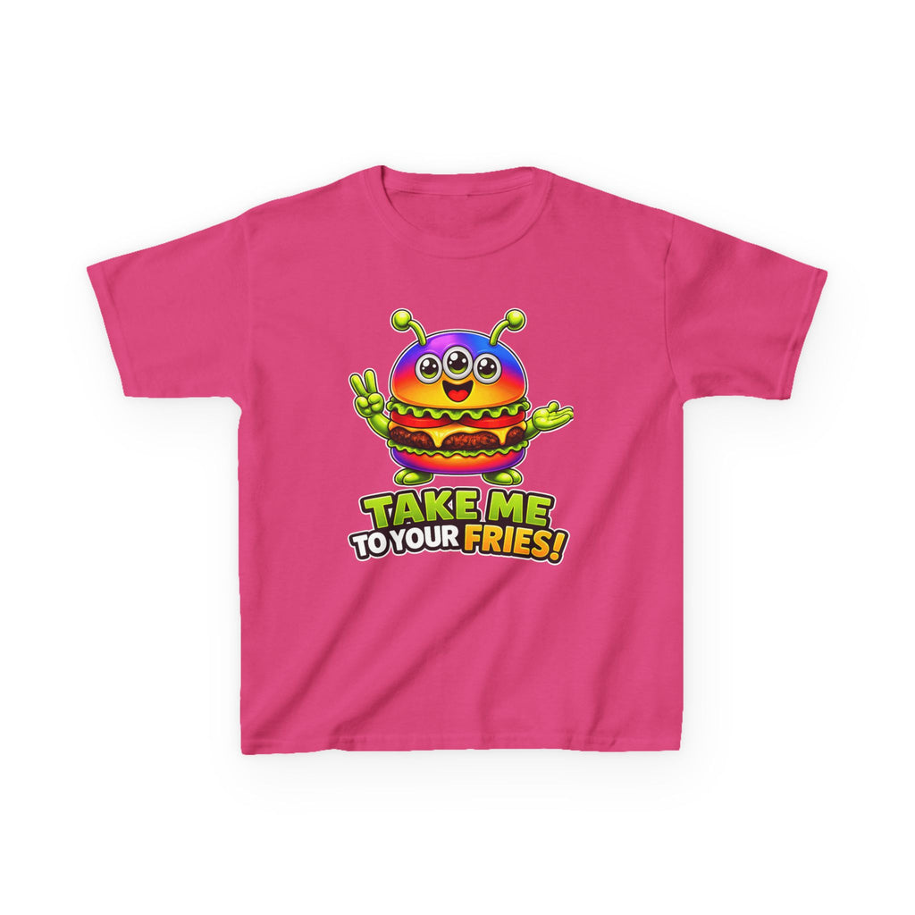 Kids Alien T-Shirt — 'Take Me to Your Fries' Cute Alien Burger Graphic Tee