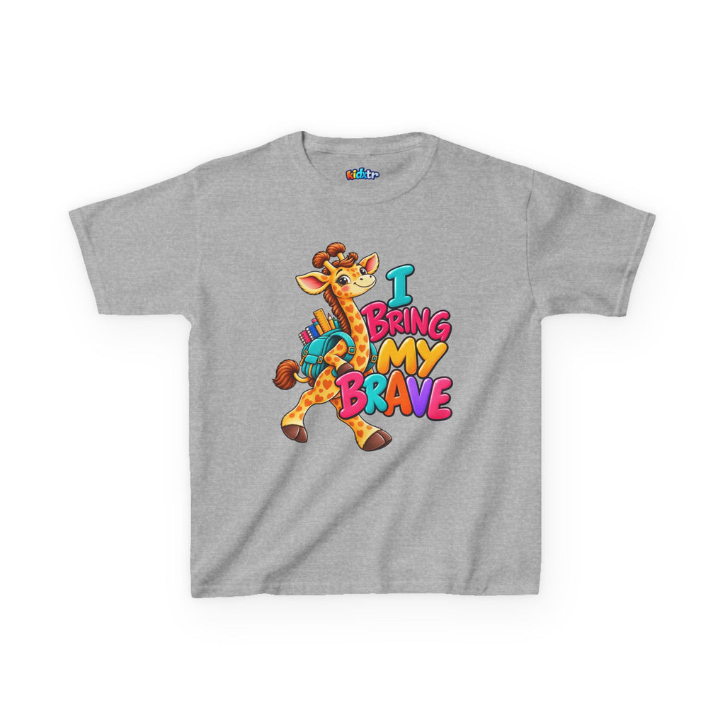 Kidxtr™ Kids Giraffe T-Shirt — 'I Bring My Brave' Inspirational Graphic Tee