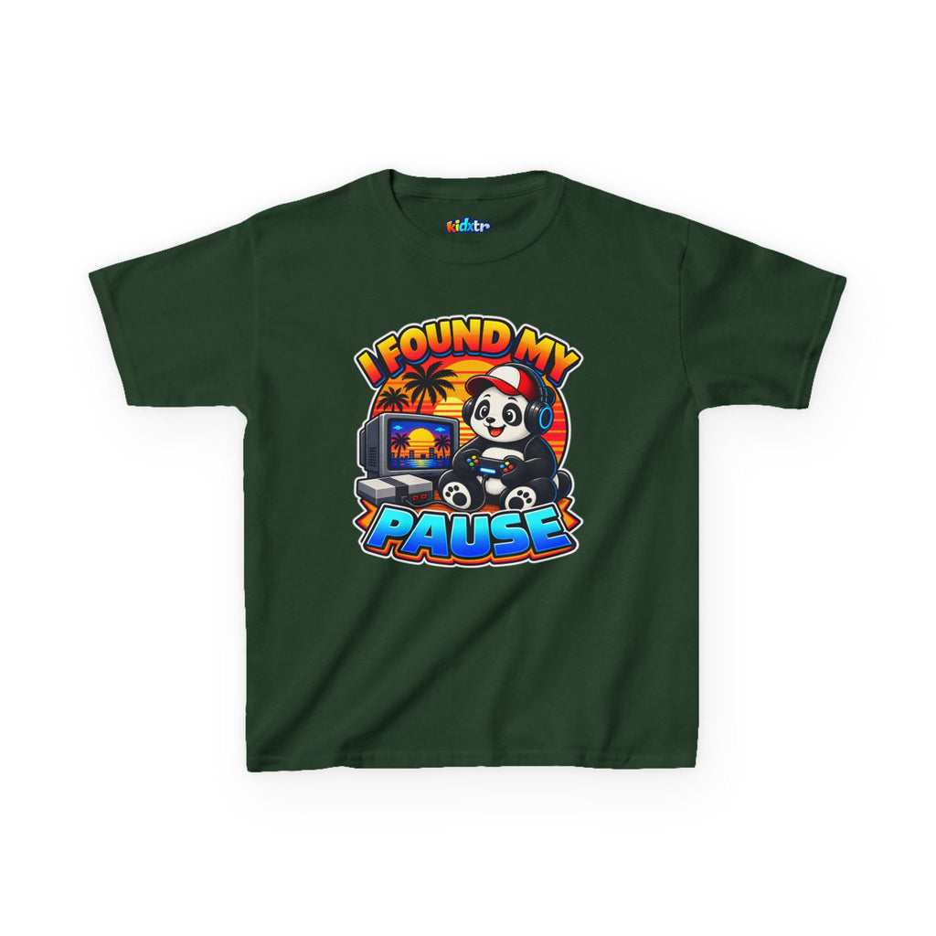 Kidxtr™ Kids Gamer T-Shirt — 'I Found My Pause' Gaming Graphic Tee