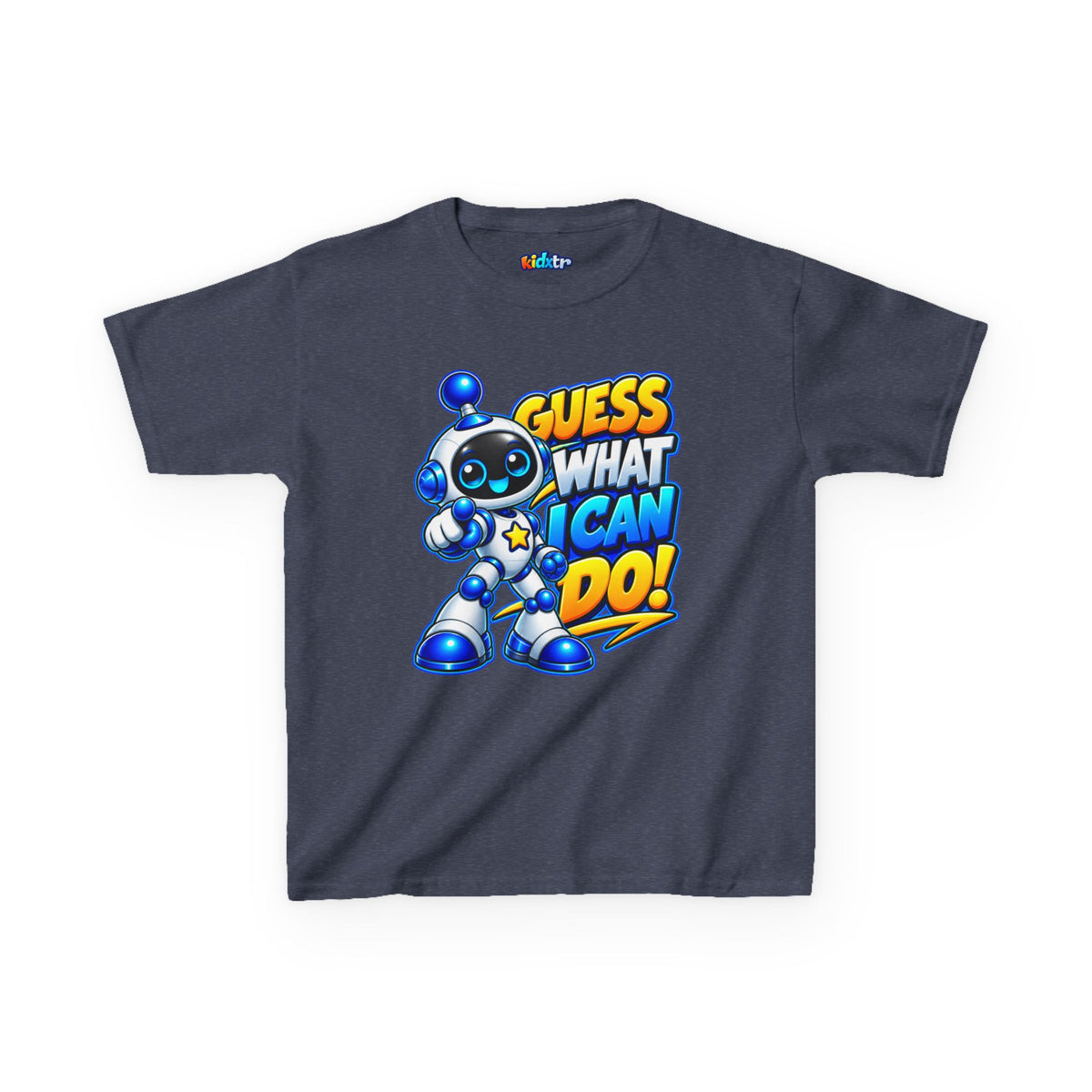 Kidxtr™ Kids Robot T-Shirt — 'Guess What I Can Do' Robot Graphic Tee