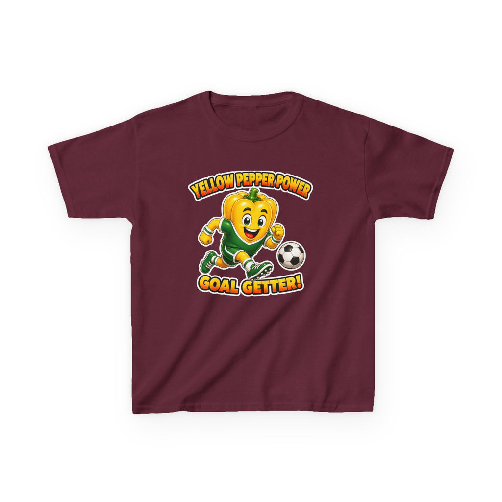 Kids Soccer T-Shirt — 'Yellow Pepper Power' Goal Getter Graphic Tee
