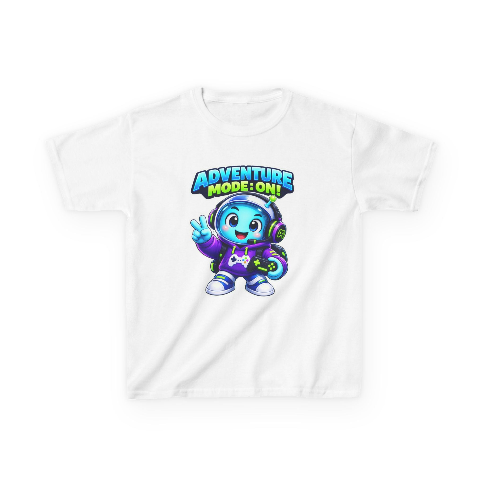 Kids Adventure T-Shirt — 'Adventure Mode On!' Cute Gamer Alien Graphic Tee