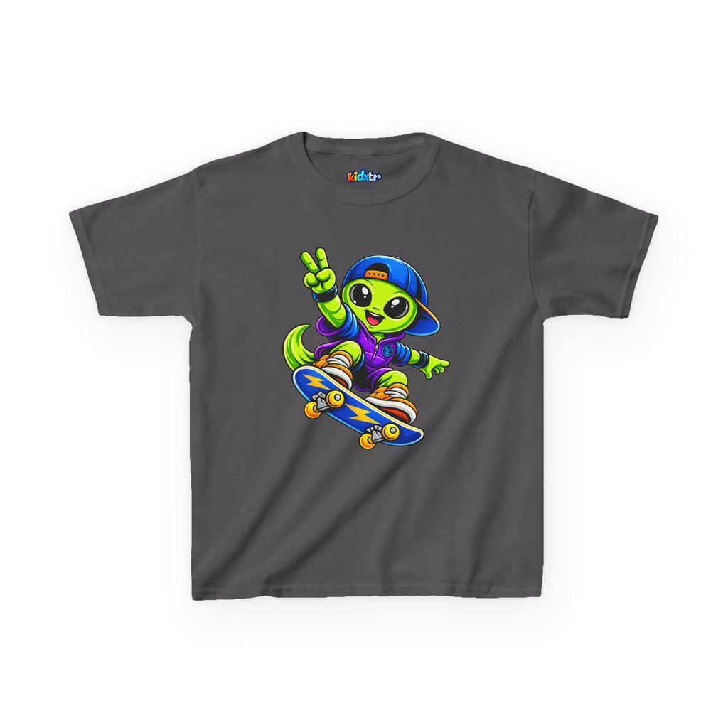 Kidxtr™ Kids Alien T-Shirt — Alien Skateboarding Graphic Tee