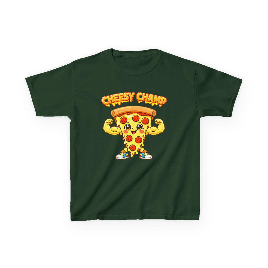 Kids Pizza T-Shirt — 'Cheesy Champ' Fun Food Graphic Tee
