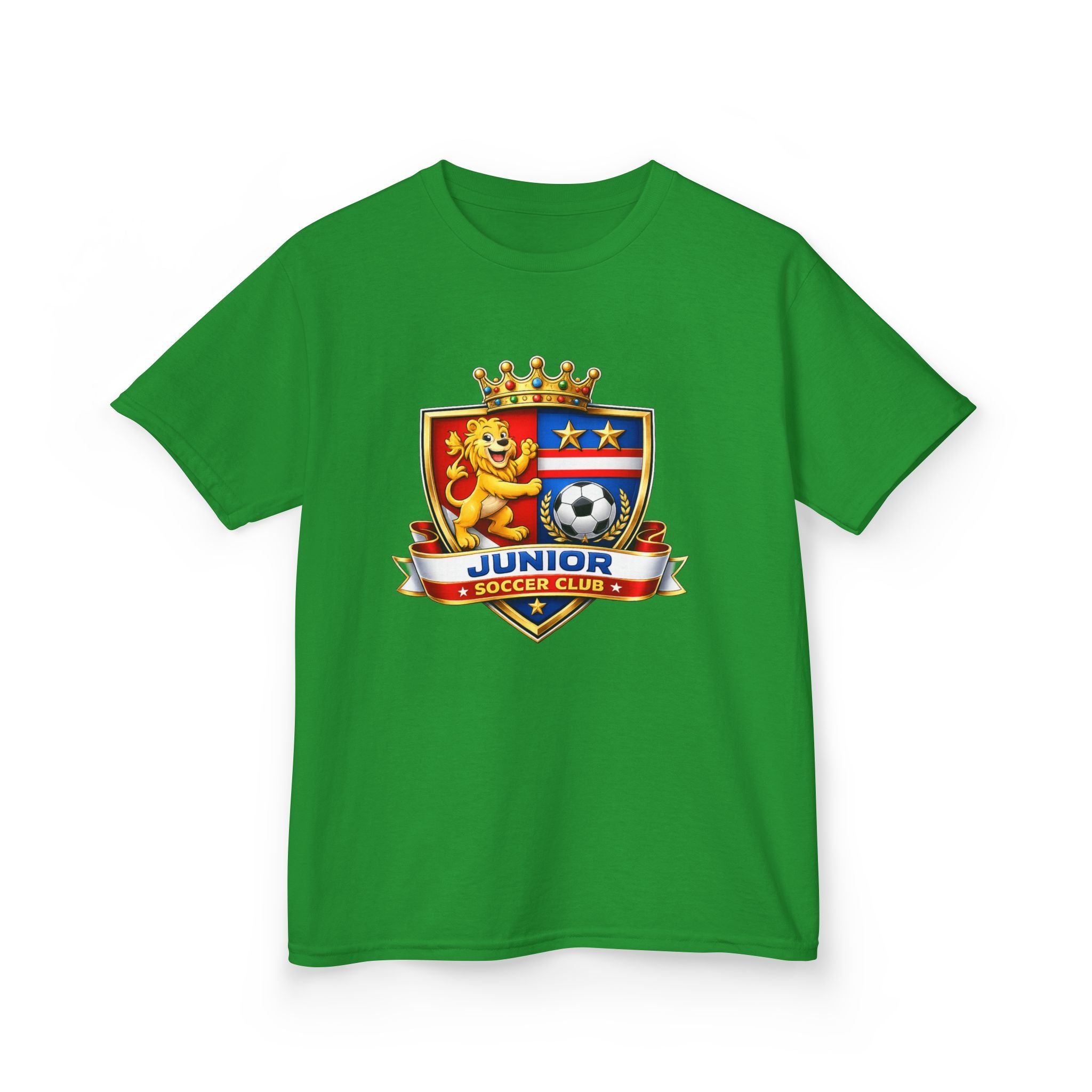 Kids Soccer T-Shirt — 'Junior Soccer Club' Crest Graphic Tee