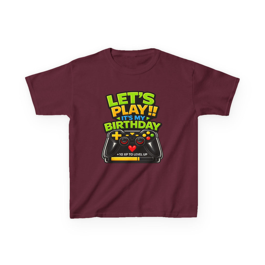 Kids Gaming T-Shirt — 'Let's Play! It's My Birthday' Video Game Controller Graphic Tee