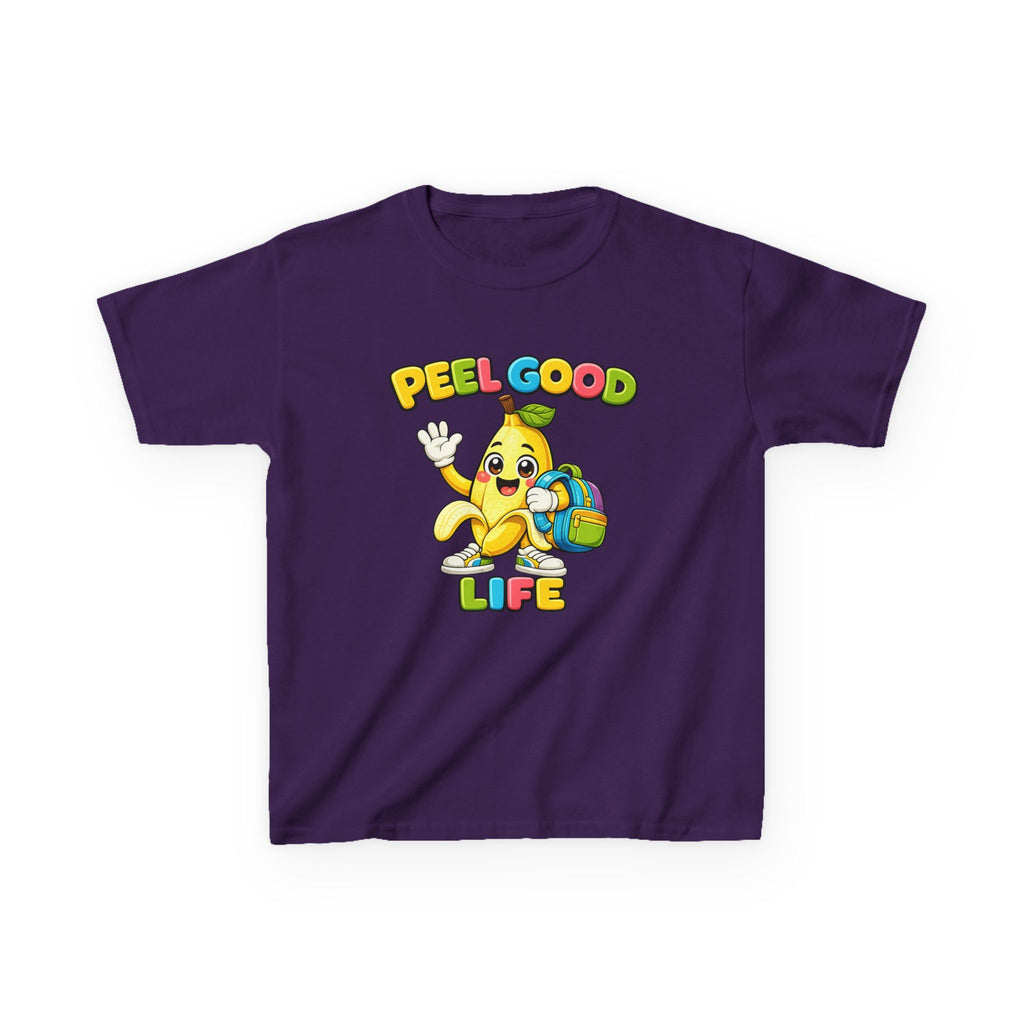Kids Banana T-Shirt — 'Peel Good Life' Cartoon Banana Graphic Tee