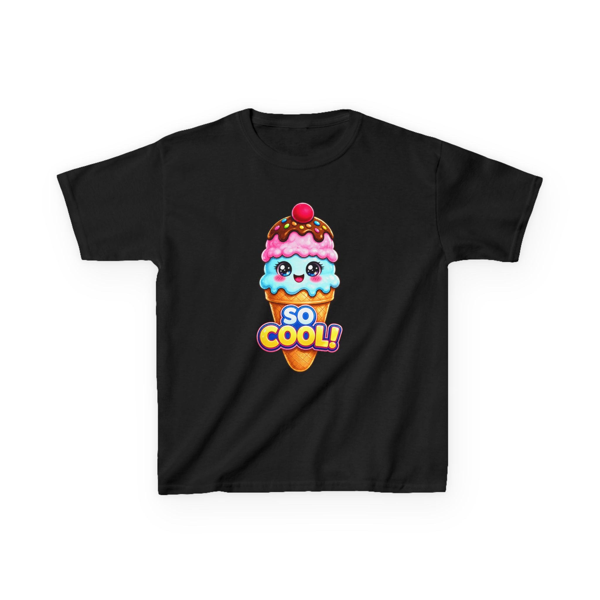 Kids Ice Cream T-Shirt — 'So Cool!' Kawaii Ice Cream Cone Graphic Tee