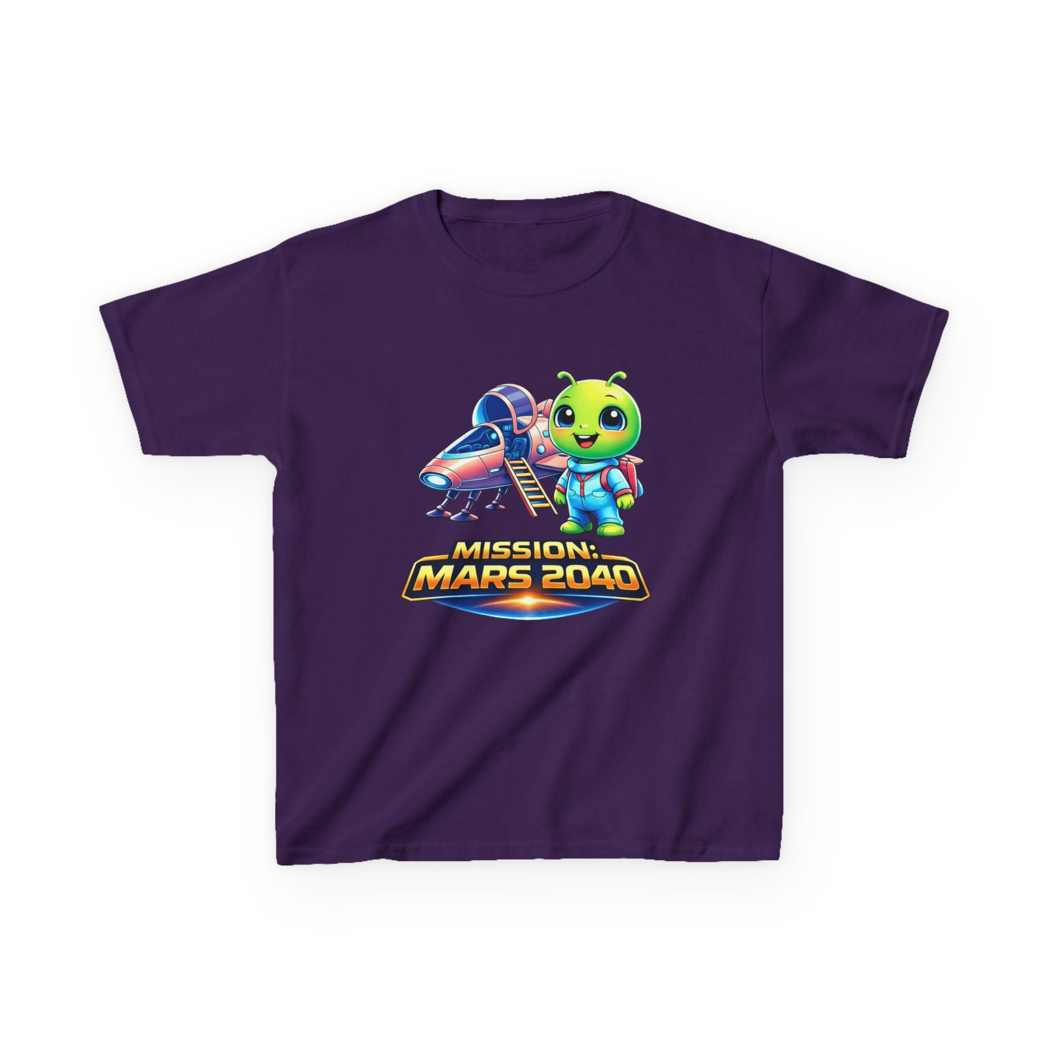 Kids Alien T-Shirt — 'Mission Mars 2040' Alien Spaceship Graphic Tee