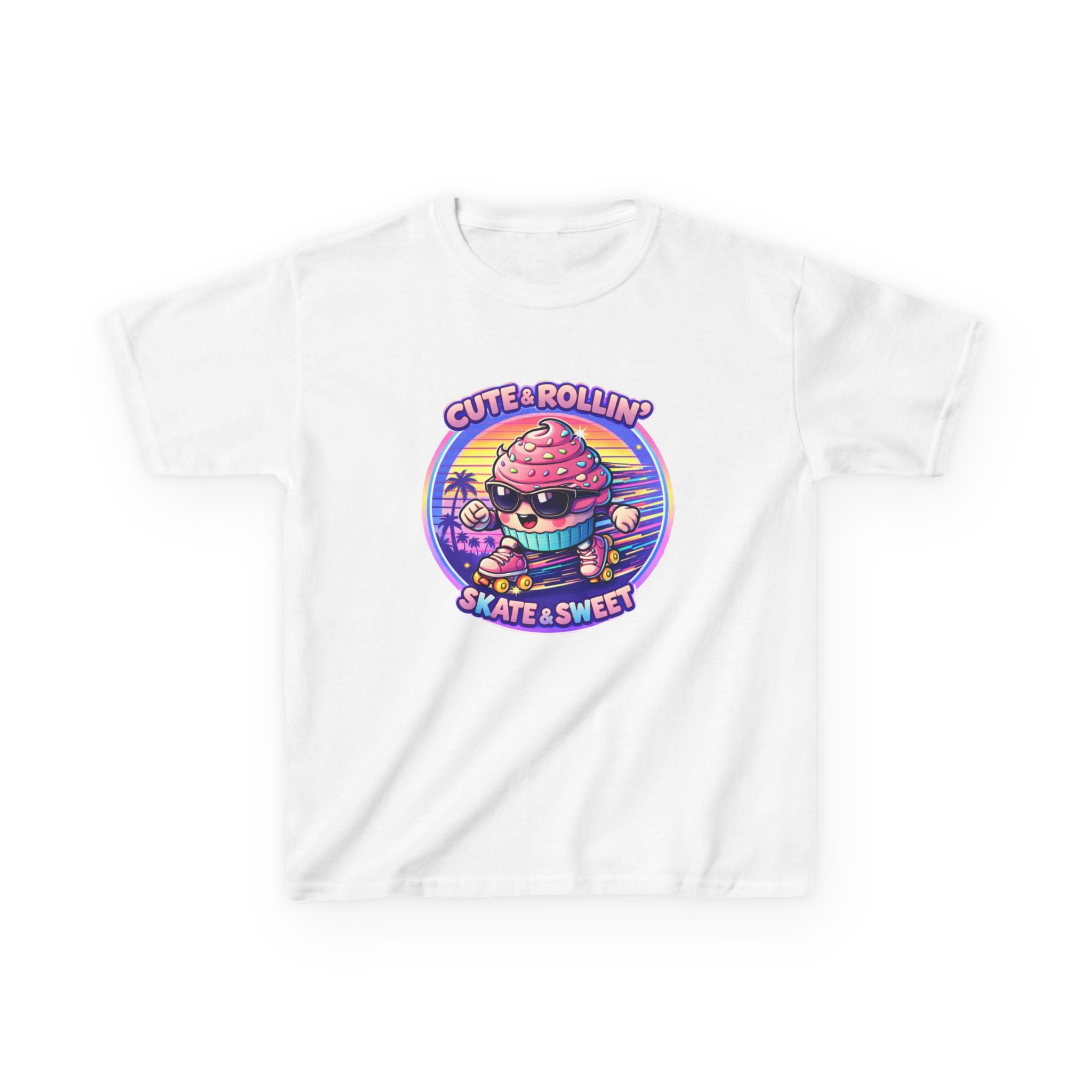 Kids Cupcake T-Shirt — 'Sweet Moves' Skateboarding Cupcake Graphic Tee