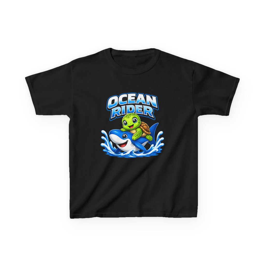 Kids Ocean T-Shirt — 'Ocean Rider' Turtle & Shark Surf Graphic Tee