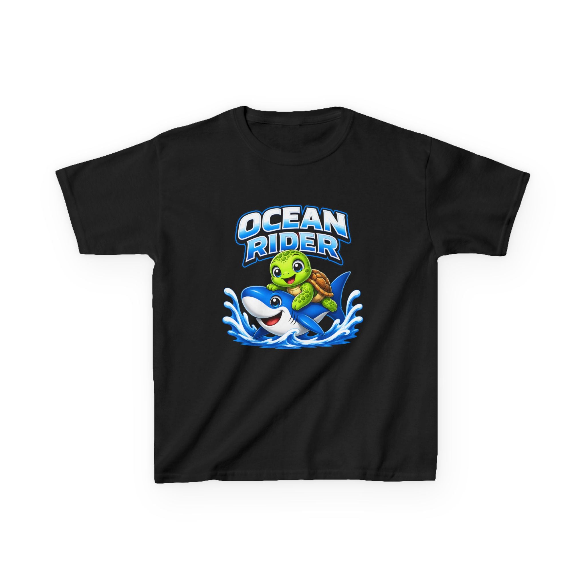 Kids Ocean T-Shirt — 'Ocean Rider' Turtle & Shark Surf Graphic Tee