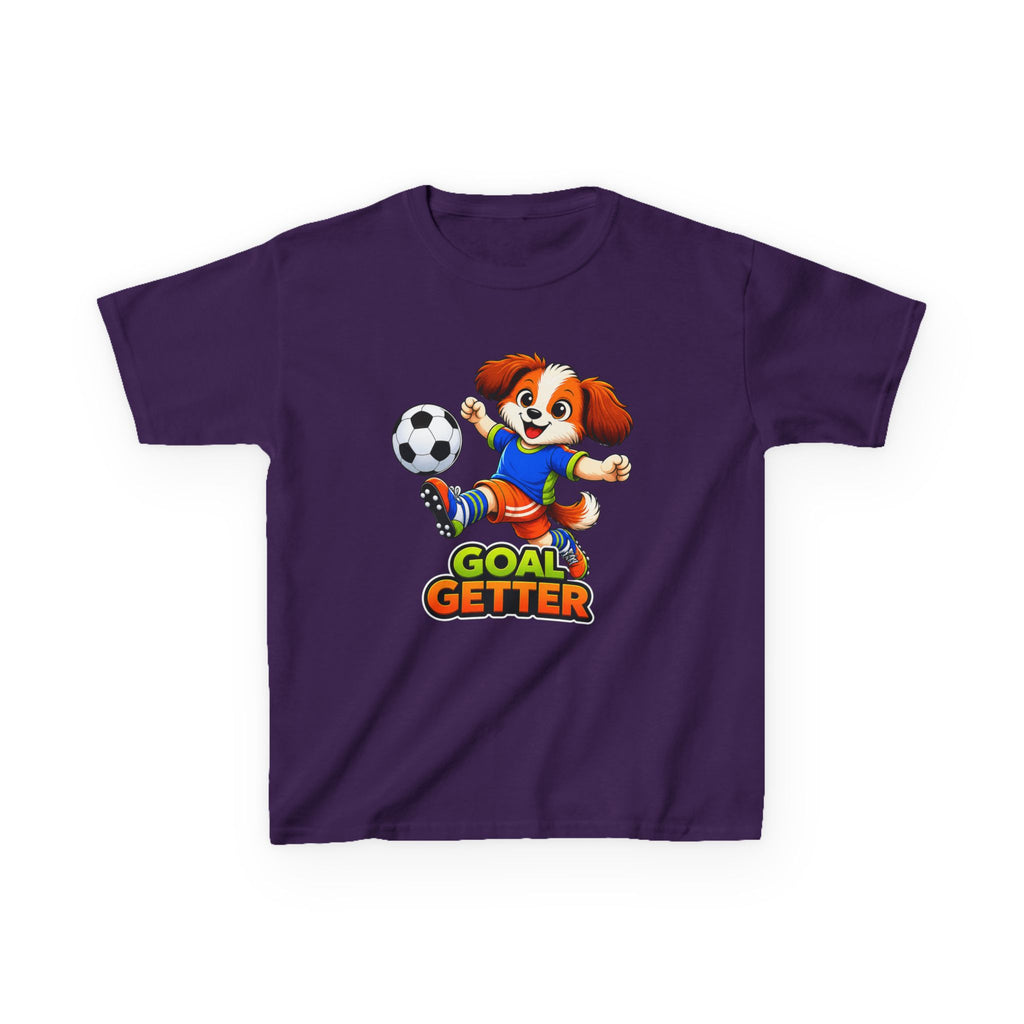 Kids Soccer T-Shirt — 'Goal Getter' Cute Puppy Soccer Graphic Tee
