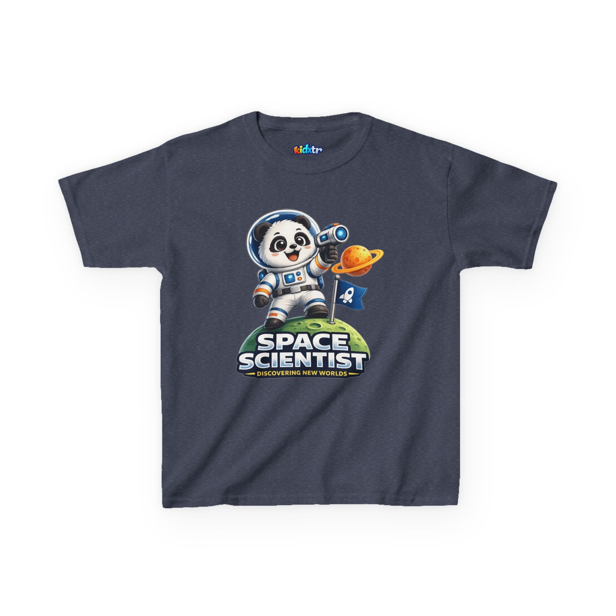 Kidxtr™ Kids Space T-Shirt — 'Space Scientist' Panda Astronaut Graphic Tee