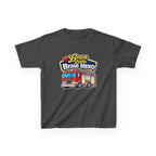 Kids Tee — "Brave Little Brave Hero" Firetruck T-Shirt Graphic