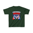 Kids Tee — "Fireworks Mode Activated" Patriotic Gamer Shirt