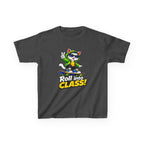 Kids Skateboarding Cat T-Shirt — 'Roll into Class!' Back-to-School Graphic Tee