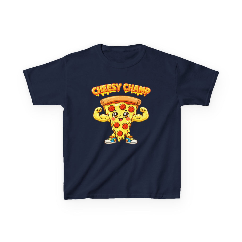 Kids Pizza T-Shirt — 'Cheesy Champ' Fun Food Graphic Tee