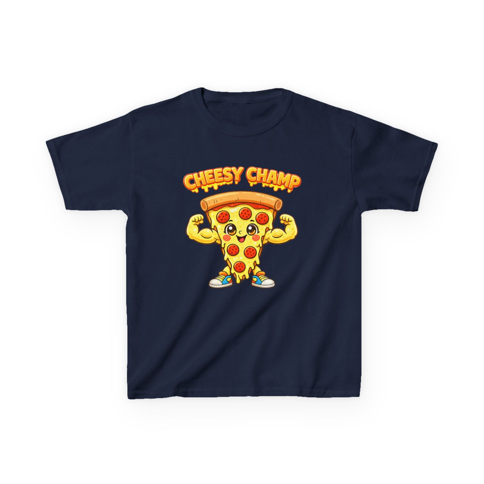 Kids Pizza T-Shirt — 'Cheesy Champ' Fun Food Graphic Tee