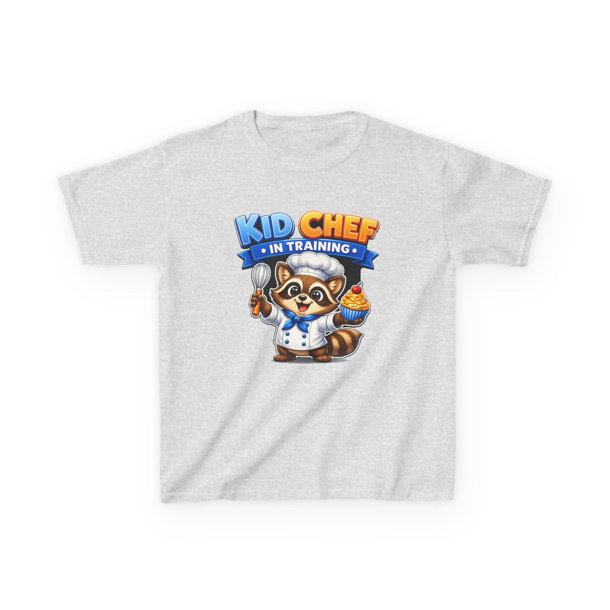 Kids Chef T-Shirt — 'Kid Chef in Training' Raccoon Cooking Graphic Tee