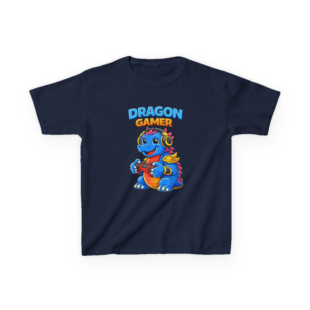Kids' Dragon Gamer Tee — Cute Blue Dragon Gaming Shirt for Boys & Girls