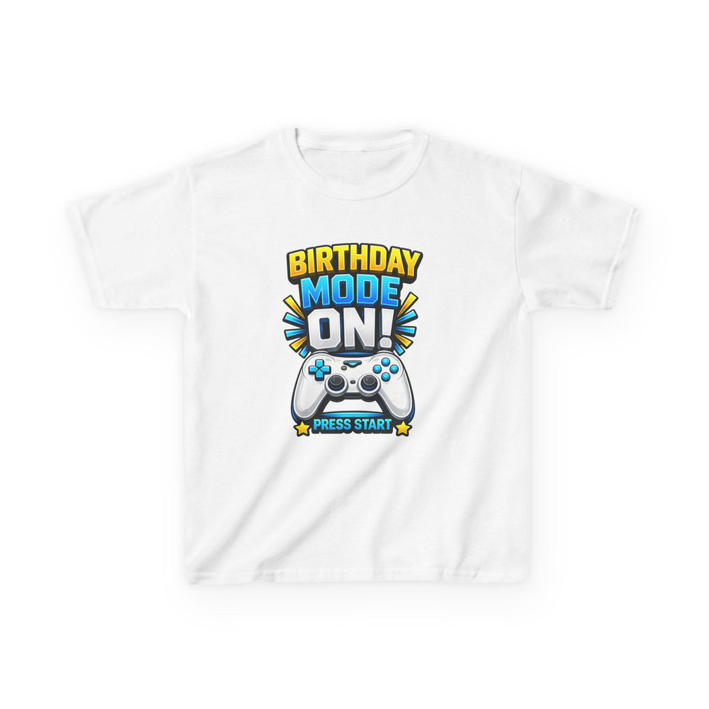 Kids Birthday T-Shirt — 'Birthday Mode On' Gamer Controller Graphic Tee