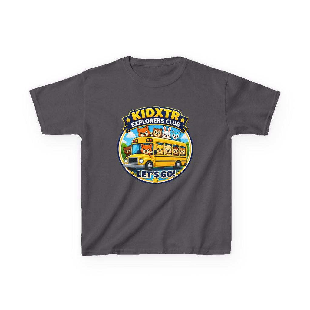 Kids School T-Shirt — 'Let’s Go!' KIDXTR Explorers Club Bus Graphic Tee