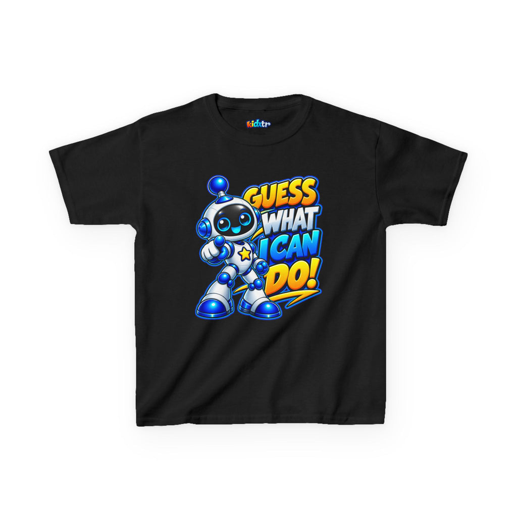 Kidxtr™ Kids Robot T-Shirt — 'Guess What I Can Do' Robot Graphic Tee